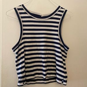 Anthropologie Maeve White and Navy Striped Tank Top Size XS